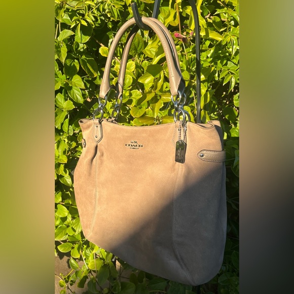 COACH Suede Taupe Tote Bag Silver hardware - Picture 13 of 13
